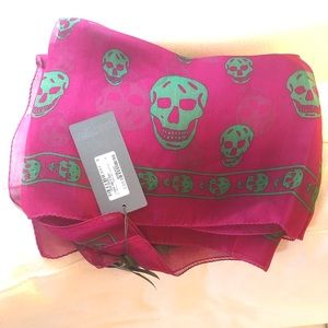 Alexander McQueen Silk Chiffon Skull Scarf